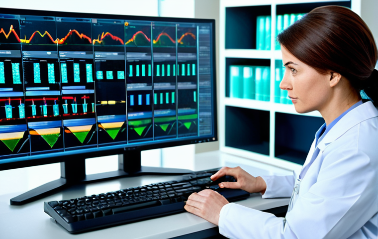 Modern Cancer Treatment Concept**
"A modern hospital laboratory. A female doctor in a lab coat examines a DNA sequence on a computer screen. Test tubes and medical equipment are visible in the background. Focused lighting, professional setting, fully clothed, appropriate content, safe for work, perfect anatomy, natural proportions, professional, modest, family-friendly."
**