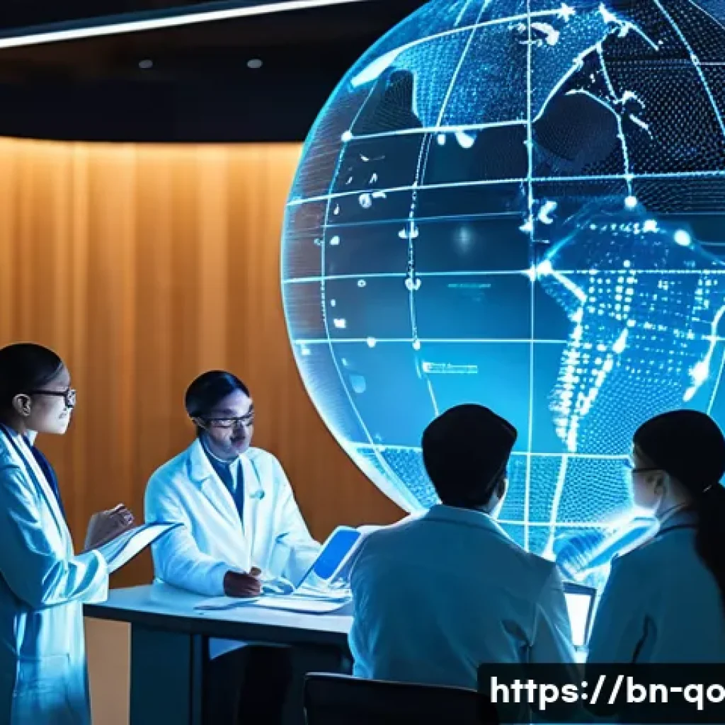정밀 의학의 글로벌 협력 체계 - **Global Collaboration in Precision Medicine:**
    "A diverse group of professional scientists from...