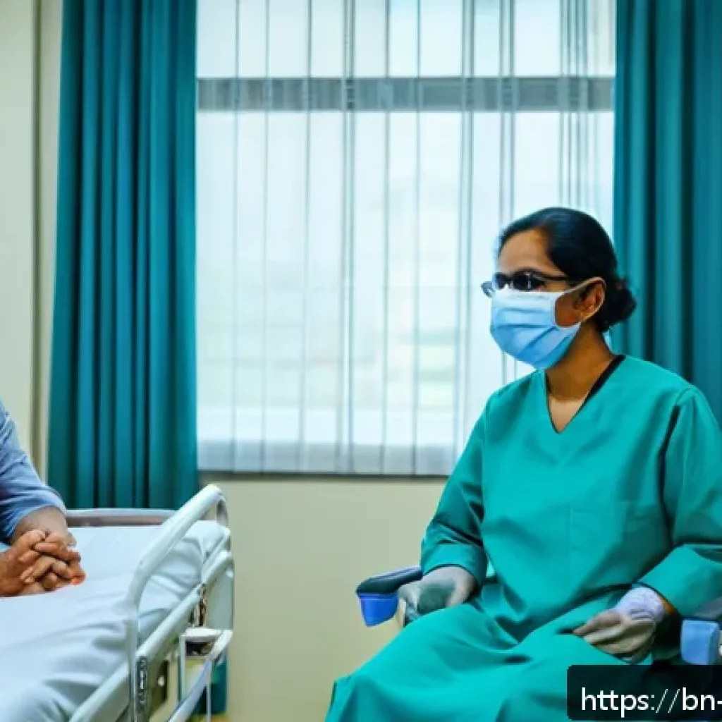 정밀 의학의 경제적 영향 - A modern hospital room scene showcasing a middle-aged Bengali patient receiving high-quality medical...