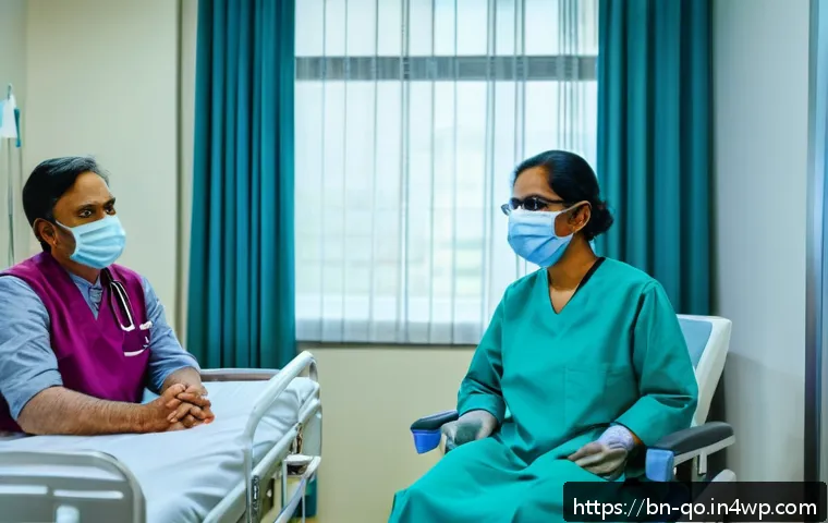정밀 의학의 경제적 영향 - A modern hospital room scene showcasing a middle-aged Bengali patient receiving high-quality medical...