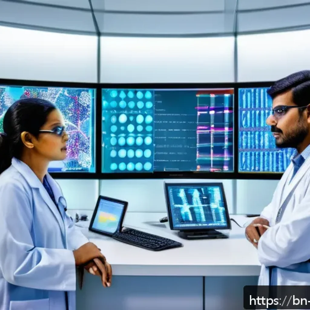 정밀 의학의 치료 접근법 비교 - A detailed scientific illustration of precision medicine focusing on genomic sequencing: a modern la...